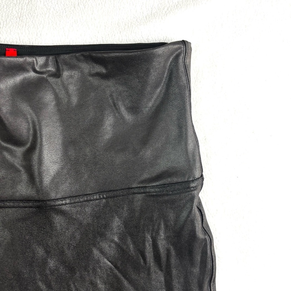 SPANX Faux Leather Moto Banded High Waist Ankle Compression Leggings Size 1X - Picture 4 of 15